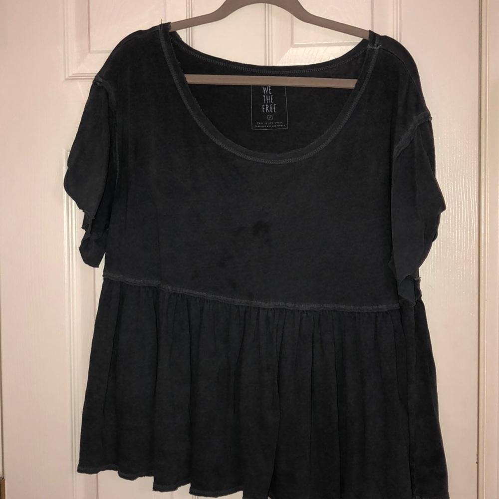 Free People peplum top grey size M